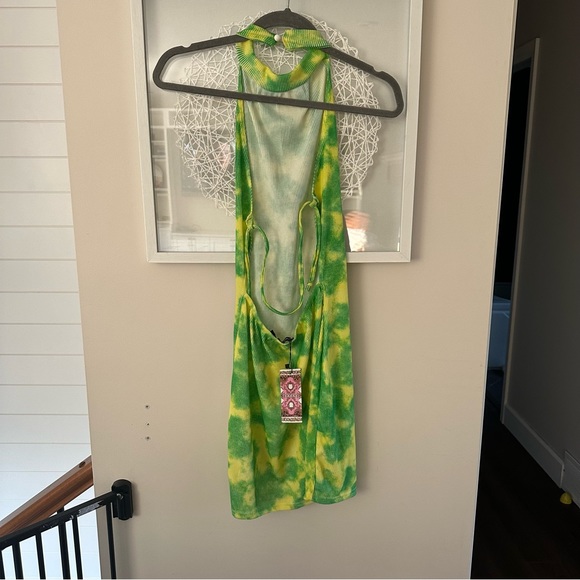 BOOHOO NWT Rib Halter Neck Mini Dress Ombre Print - Picture 5 of 5